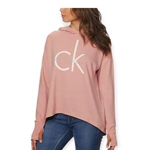 Calvin Klein Jeans Mahogany Rose High Low Hoodie XL